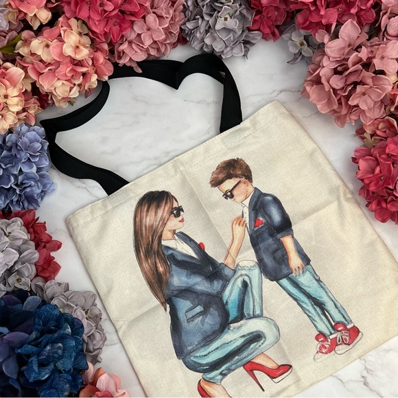 Eco-Friendly High Fashion Mother Son Duo Folding Tote Bag - Picture 3 of 14